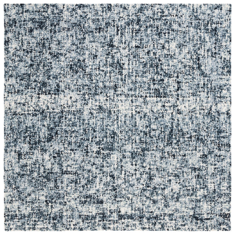 Gelissa Abstract Hand Tufted Wool/Cotton Abstract Rug in Ivory/Black, Square 6'