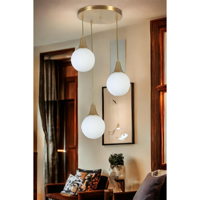 Chandle Chandelier, Gold/White