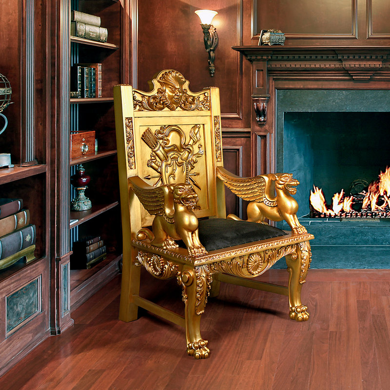 Ebony Velvet Alfred's Throne Handcrafted Armchair