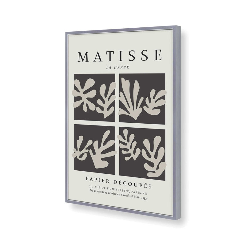Matisse's La Gerbe Quartet en noir , Reproduction encadrée sans passe-partout, Chrome poli