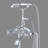 39-3/4 In. Double-Handle Freestanding Floor Mounted Bathtub Filler Faucets With Hand Held Shower Head In-111704737