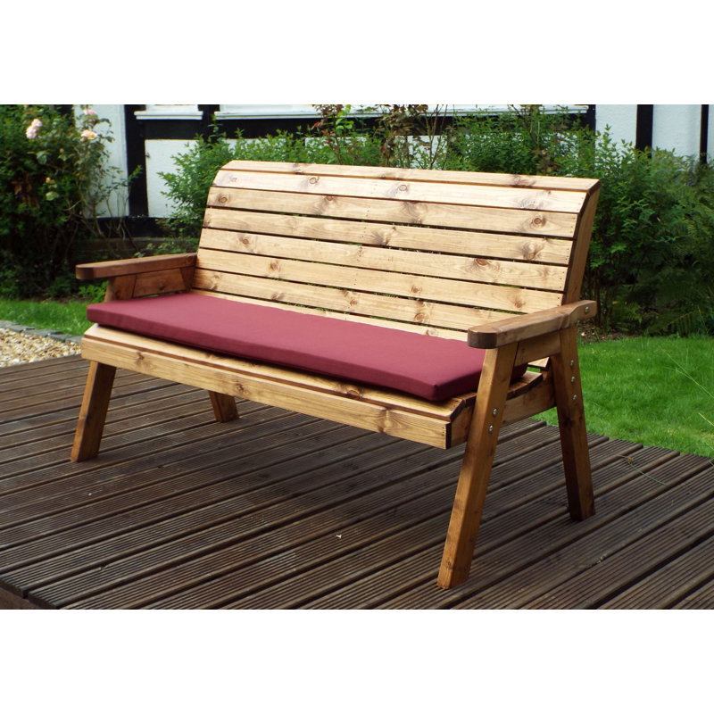 Fugate Solid Wood Outdoor Bench, Burgundy