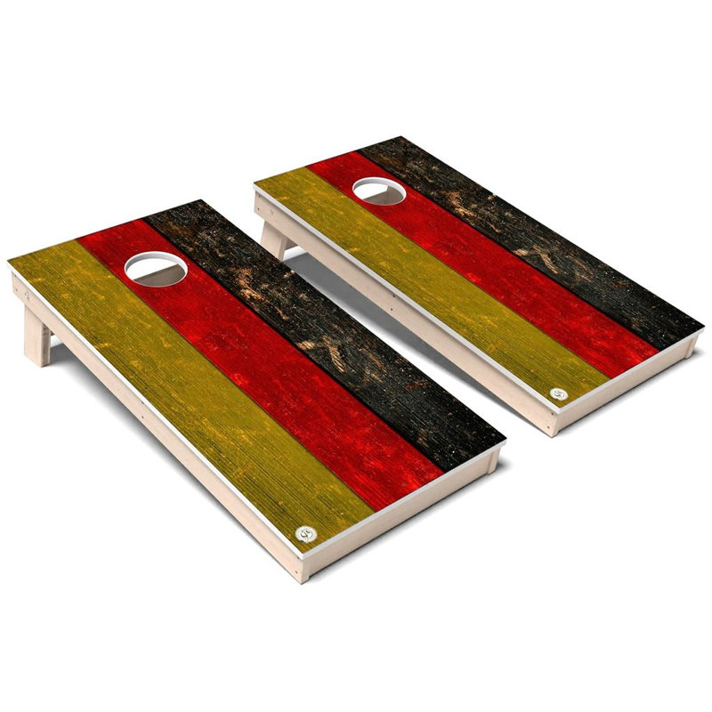 Ensemble de planches de cornhole composites toutes saisons International Flag, Ajouter un étui et des lumières