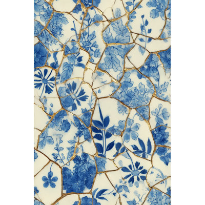 White Background Wallpaper Floral Removable Kintsugi Wall Double Roll