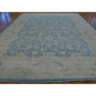 Tapis oriental bleu noué à la main Sultanabad