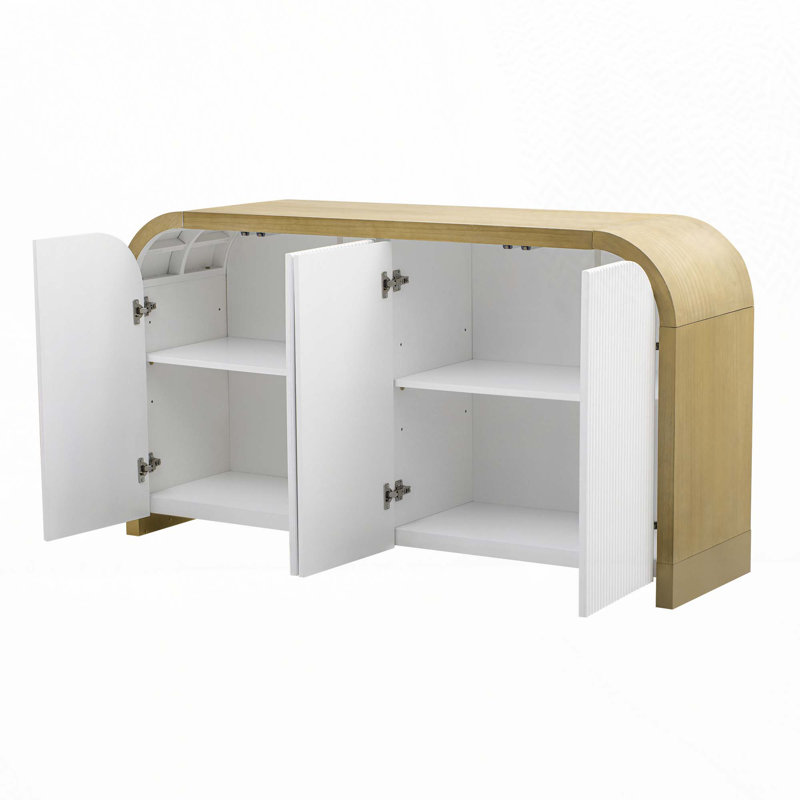 Console de rangement à 4 portes, Bois