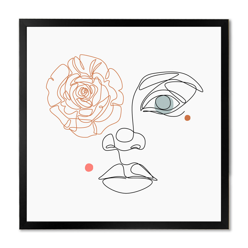 «Face féminine», impression sur toile, Cadre photo noir, H 30 po x l 30 po x P 1 po