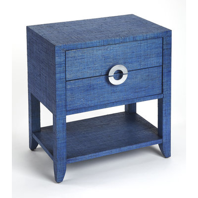 Amelle Raffia 2-Drawer Nightstand