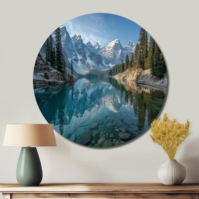 Beauté des montagnes Rocheuses - Canada, art mural rond en métal