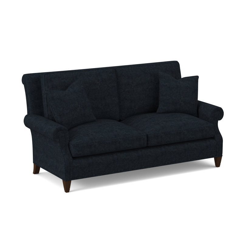 Library Sofa, American Walnut, Margaret Ebony Polyester Blend