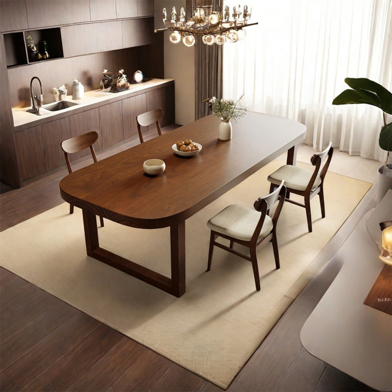 Table de salle à manger rectangulaire en bois massif, H 29,53 po x L 70,87 po x l 31,5 po