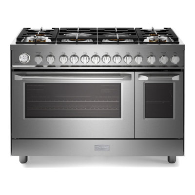 Ultima Collection 48 Inch Gas Range with 6 Brass Sealed Burners, Griddle, 5.8 cu.ft. Oven Capacity in Stainless Steel