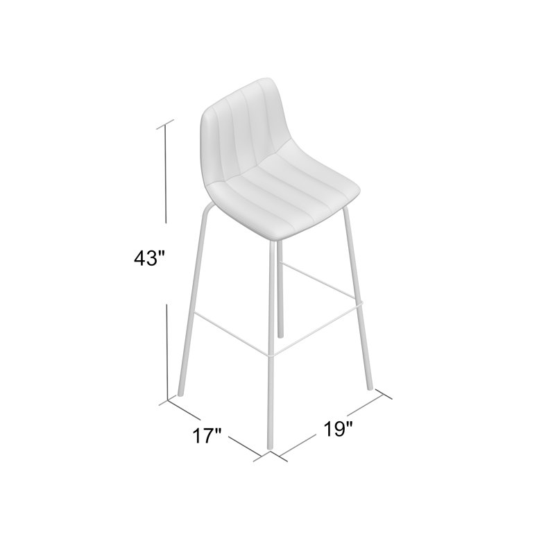 Ouida Upholstered Counter Stool, Gray
