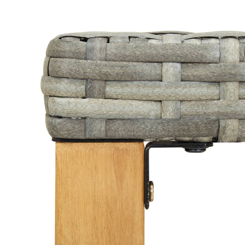 Aidi Wicker Outdoor Bench, Grey