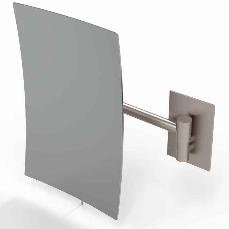Mirror Image Minimalist Rectangular Wall Mirror, Brushed Nickel