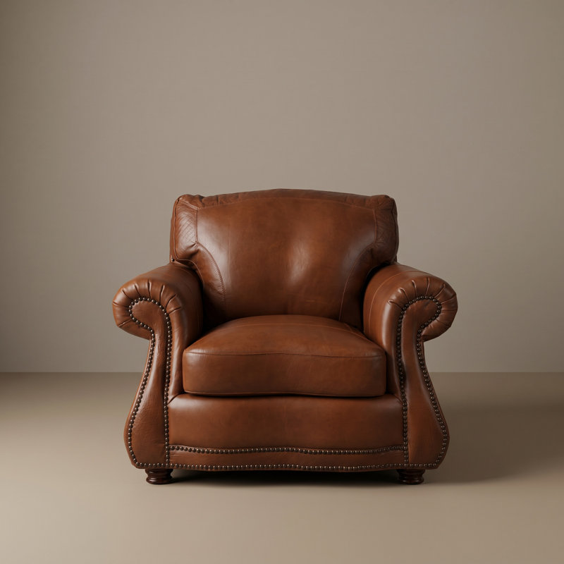 Canyon Luxury 48" Chair Upholstered in 100% Leather for Timeless Comfort and Style
