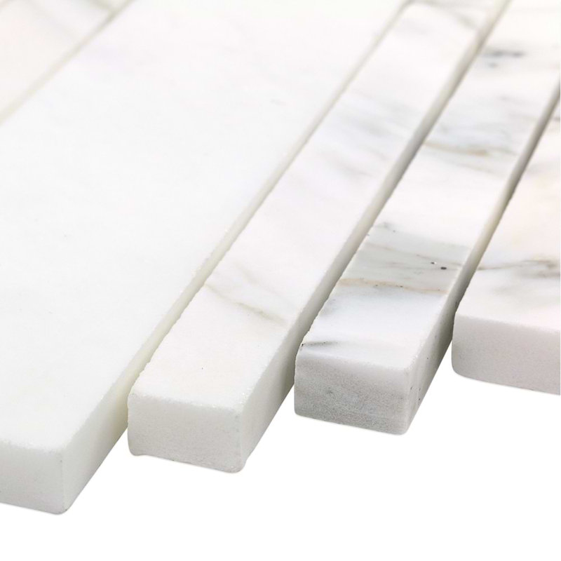 Calacatta 12x18 Polished Tumbled Marble Mosaic Tile
