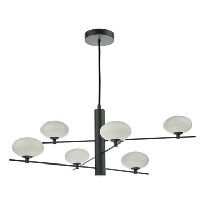 Oakbrook 6 - Light Matt Black Pendant