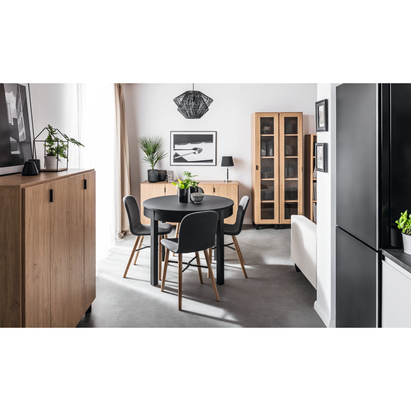 Shinde Round 210Cm L x 110 Cm W Dining Table, Black