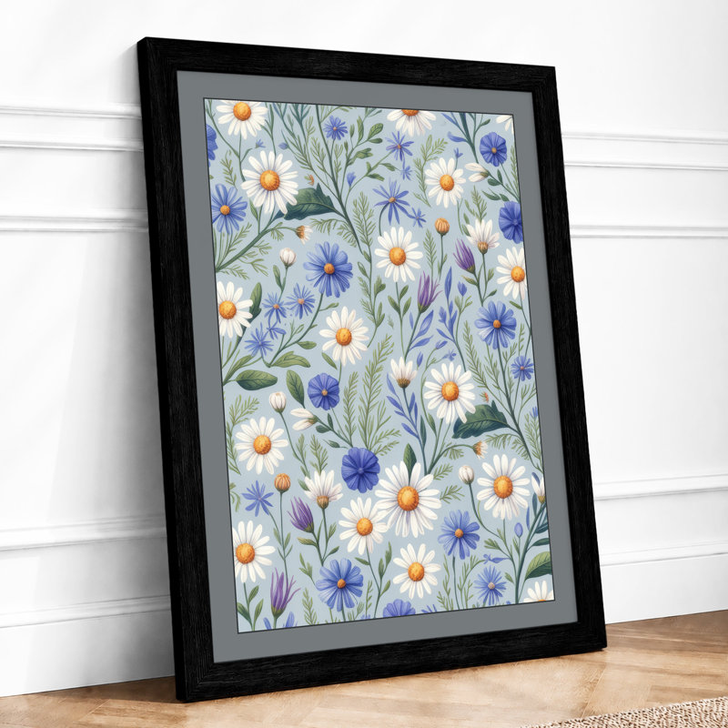 Wildflower Meadow Botanical - Print, A1 - 84.1 x 59.4 cm, Black