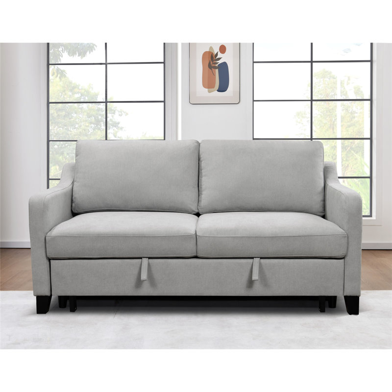 Causeuse inclinable moderne en tissu, canapé-lit convertible avec lit gigogne, compact pour les petits espaces et les appartements, facile à assembler