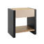 Table de chevet en bois, table de chevet de couleur naturelle et noire