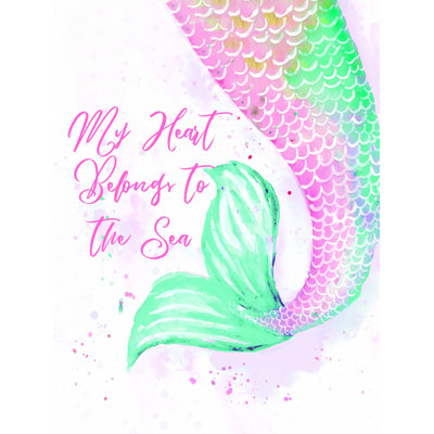 «My Heart Sea Mermaid Tail», reproduction sur toile tendue