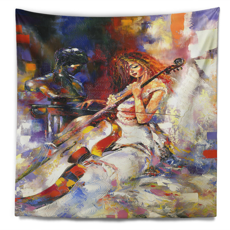 Musique la tapisserie des guitaristes, H 32 po x l 39 po