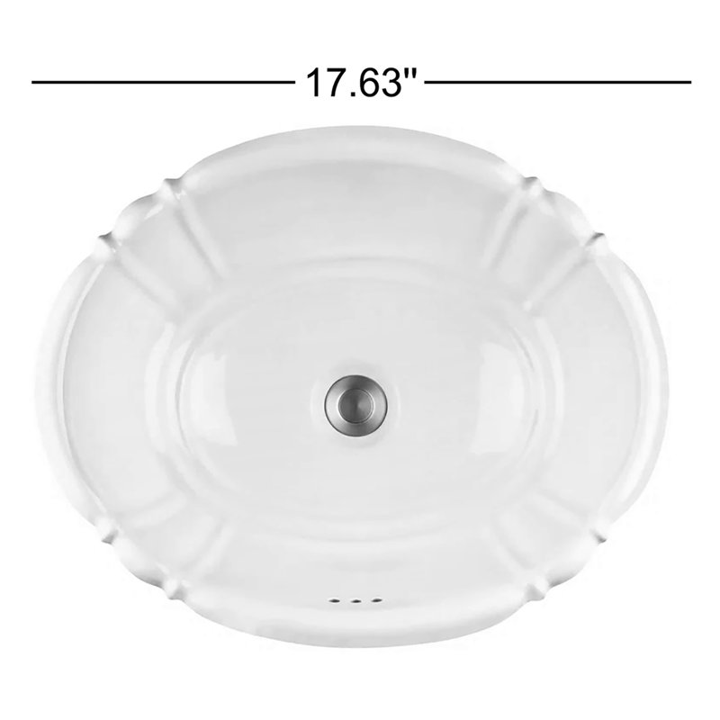 Proflo 14.5'' White Vitreous China Oval Bathroom Sink with Overflow