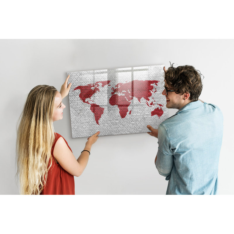 Magnetic Glass Dry Erase Board, Red