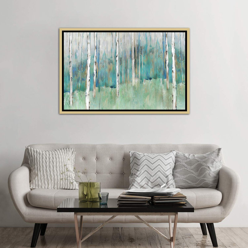 Foothills I par Isabelle Z - reproduction d'art, H 40 po x l 60 po x 1,5 po, Toile avec cadre or