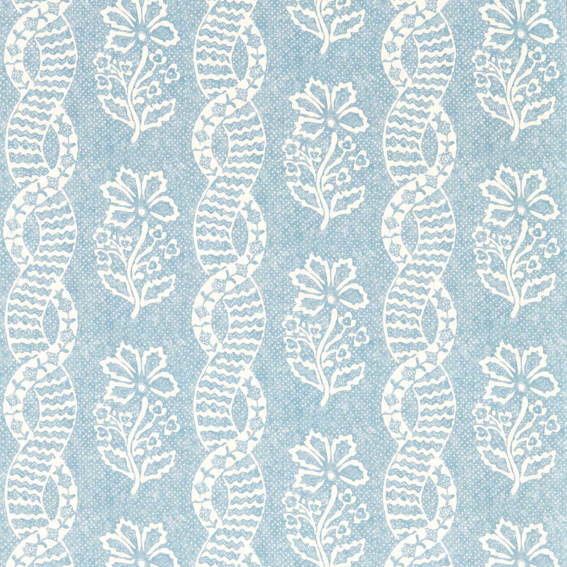 Indienne Wallpaper Double Roll, Wedgwood Blue