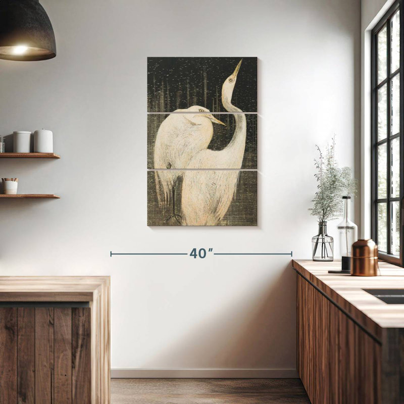 Brampt Twee Zilverreigers, 38" H x 24" W