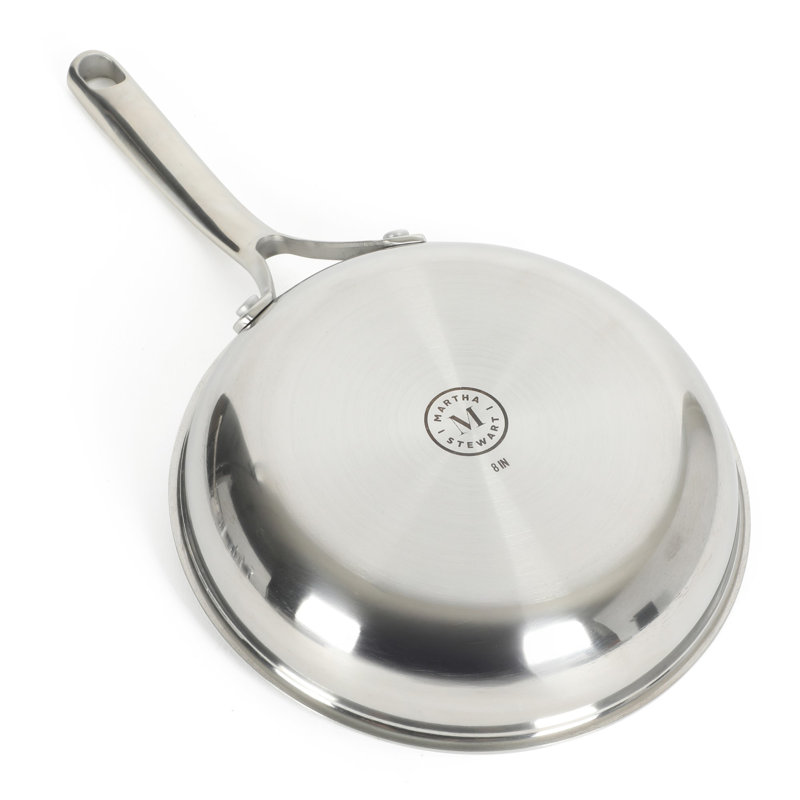 Ensemble de batterie de cuisine en acier inoxydable 3 pièces Martha Stewart Badgley Hybrid antiadhésif TriPly