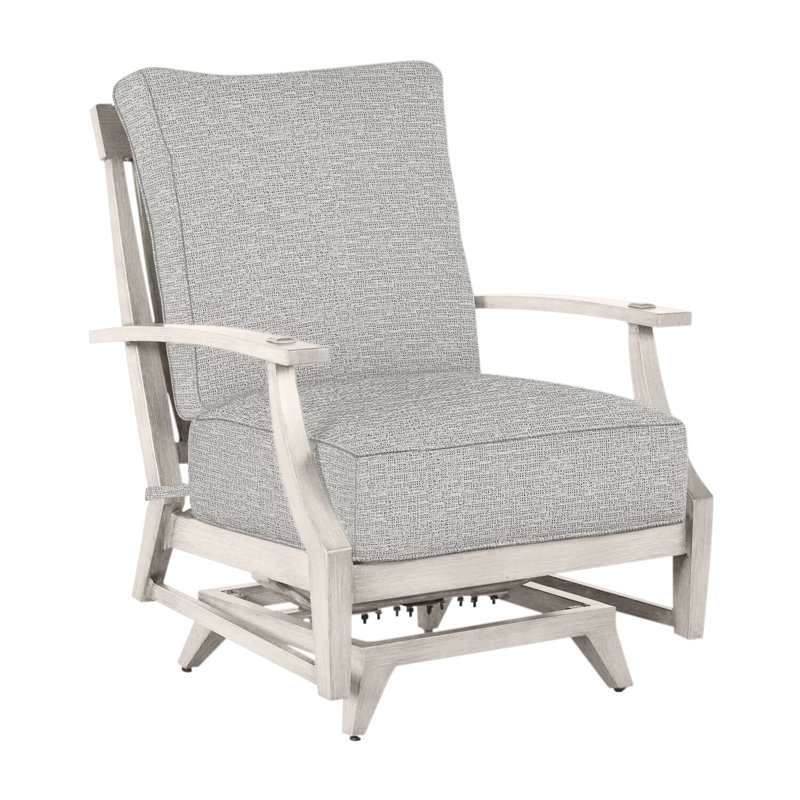 Croquet Patio Chair with Cushions, Slate Gray, Welt, Tweed Toffee