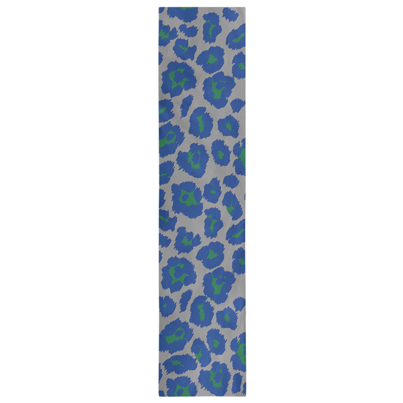 Chemin de table à imprimé animalier, 90 po x 16 po, Argent