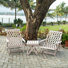 Pinecrest Fully Assembled All-Weather Outdoor Folding Lounge Chair and Table 3 Piece Set