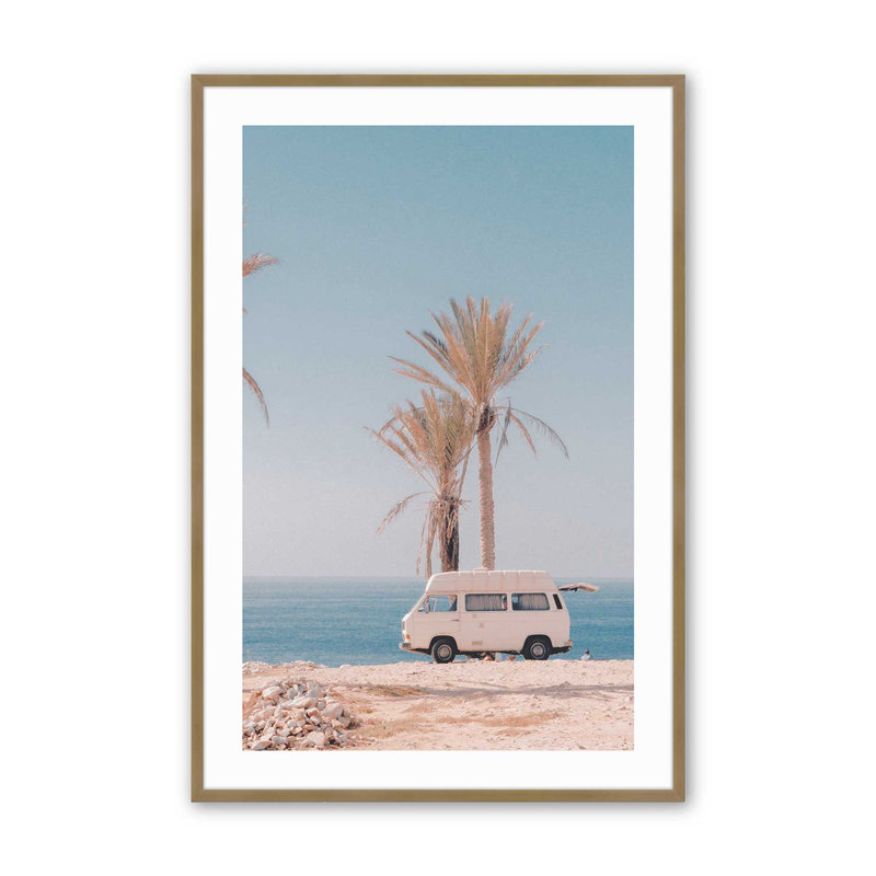 Timeless Tropical Escape, impression sur rouleau, Cadre doré brossé, H 21,25 po x l 17,25 po x P 1,25 po