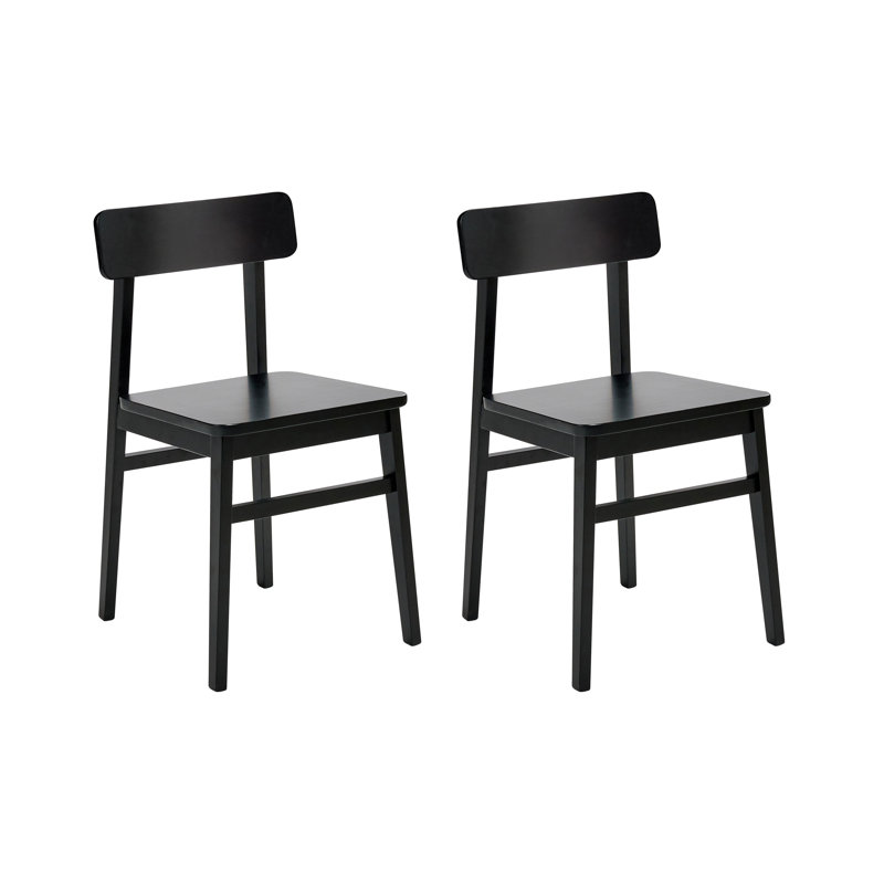 45cm H Solid Wood Side Chair, Black