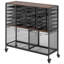 Rolling File Cart 24 Slot Mobile Filing Cabinet with Lockable Wheels, for Home Office Classroom, Large Storage Capacity, Hanging File Folder Mail Organizer, with 264.55 lbs / 120 kg Load, Black