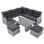 Ensemble de meubles de patio en rotin avec 1 table réglable, fauteuils inclinables avec tables d'appoint extensibles et 2 repose-pieds-994353112