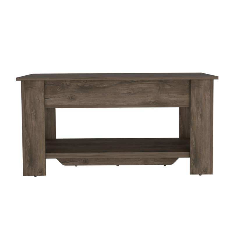 Table de rangement, quatre pieds, tablette inférieure, Brun