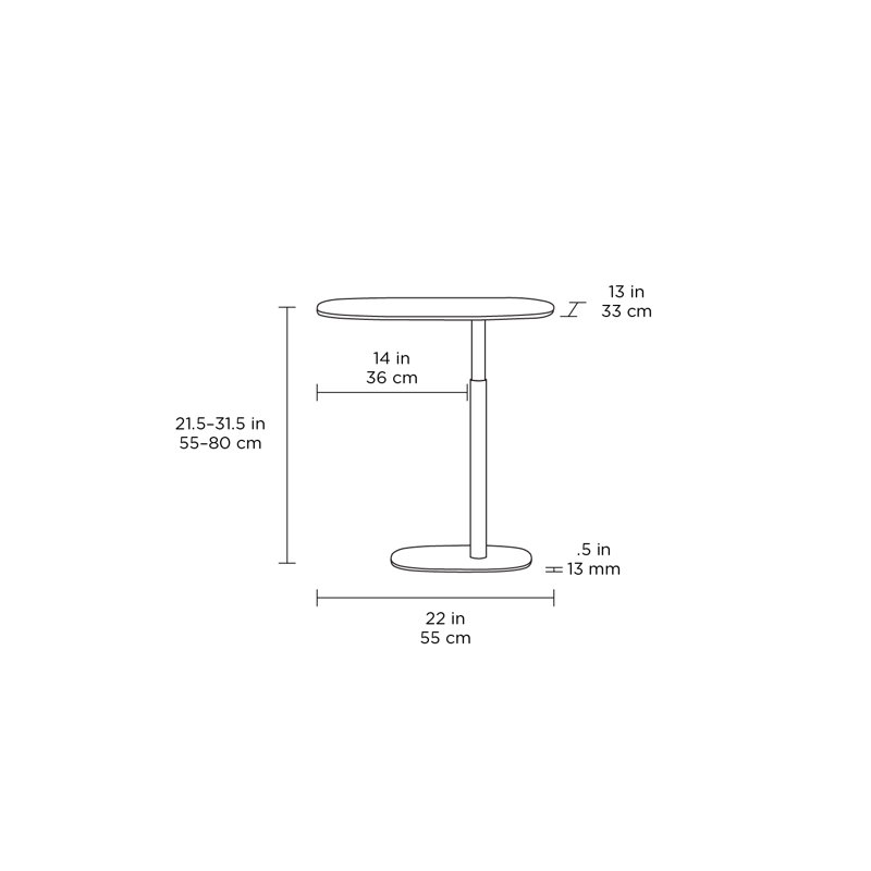 Serif End Table, Natural Walnut