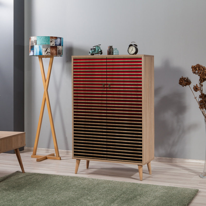 Stylish Multi-Purpose Cabinet, Sonoma Oak Finish, 31.5 x 50.0 x 14.2 inches | 100% Melamine Coated Particle Board, 0.7 inches Thick | Hornbeam Legs, Metal & Rope Handles, UV Coating, Wall-Mountable, Modern Design, Additional Storage