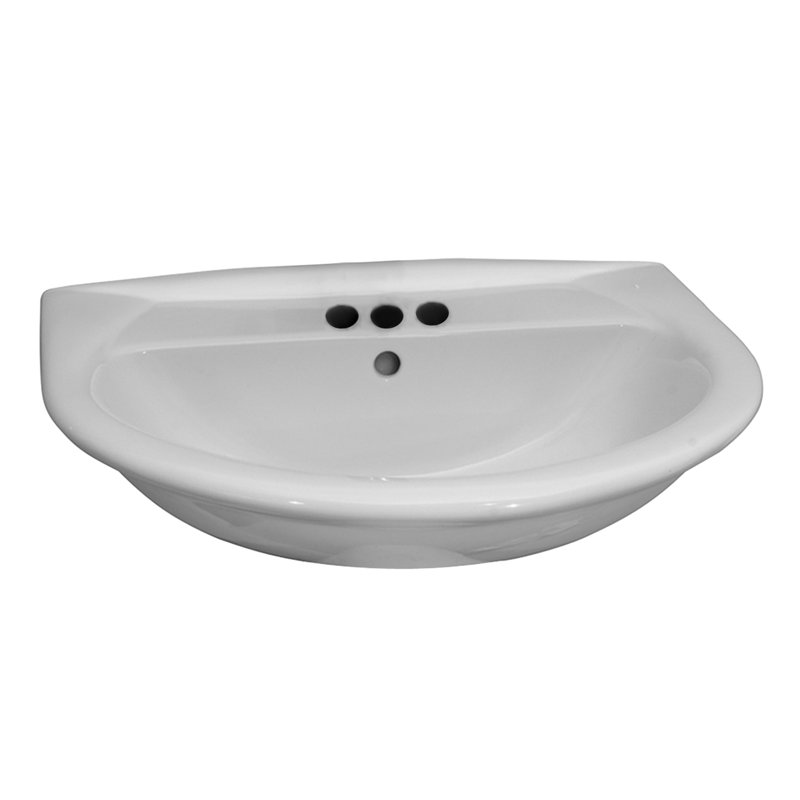 Barclay Karla 605 19.12 " Vitreous China U-Shaped Bathroom Sink and Overflow Hole, 4" Centers
