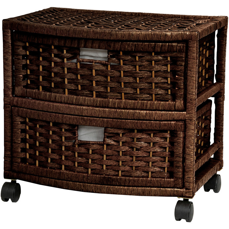 Commode de rangement 2 tiroirs Hoover, Moka