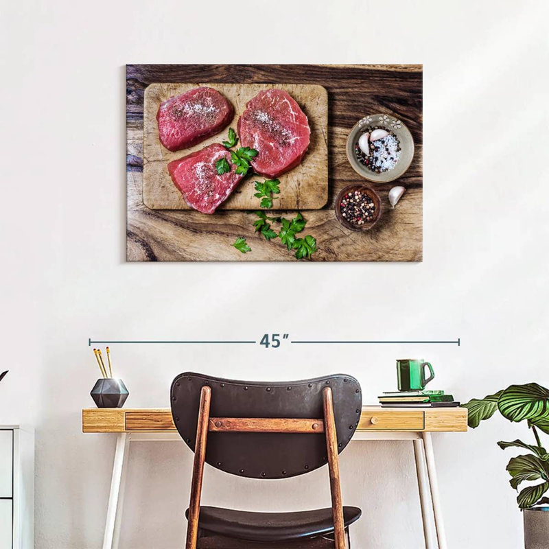 Seasoned Beef Cuts, 24" H x 36" W