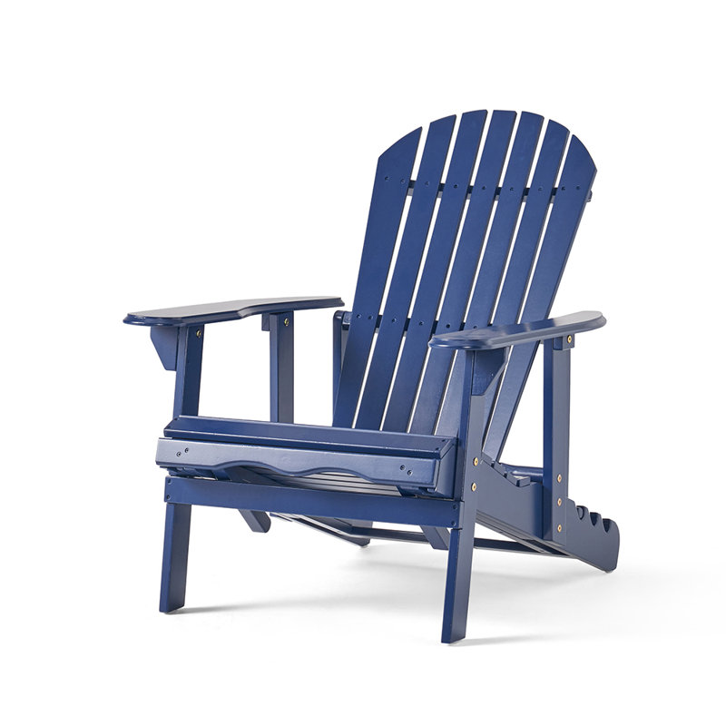 Chaise Adirondack en bois massif Sirkanungo, Bleu marine