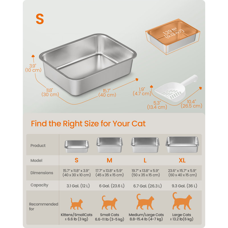 Boxal Stainless Steel Litter Box