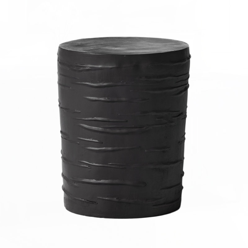 Round Outdoor Side Table , 15.75'' in. W 15.75'' in. D, Light Gray